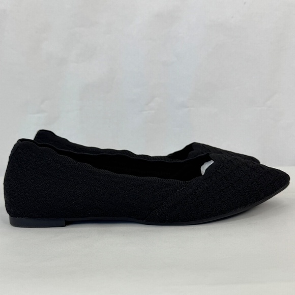 Torrid Womens Black Scallop Edge Stretch Knit Pointed Toe Flat Shoes Sz. 8 WW - Picture 6 of 11